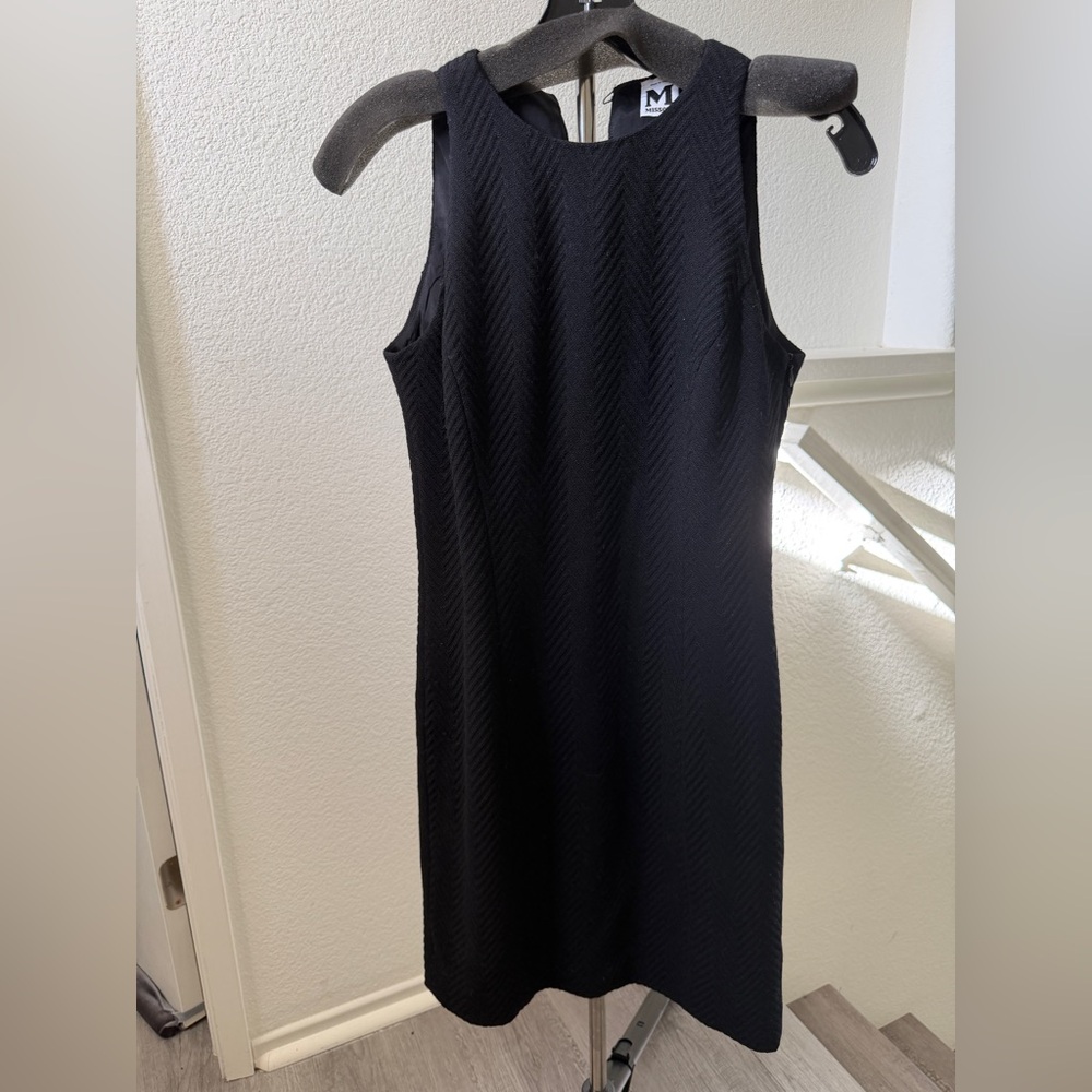 Missoni Black Textured Sleeveless Midi Dress